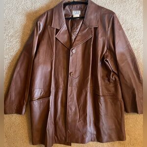 Beautiful Mahogany brown genuine leather Venezia Vitale jacket 3X
